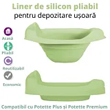 Potette Plus, Liner reutilizabil pentru olita portabila, silicon, verde