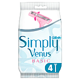 Aparat Ras Simply Venus3 Basic, unica folosinta, pentru femei, 4 bucati