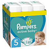 Scutece Pampers Active Baby XXL Box, Marimea 5,11 -16 kg , 150 buc