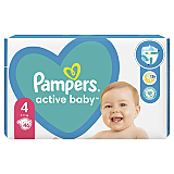 Scutece Pampers Active Baby, marimea 4, pana la 12 ore de protectie, 9-14 kg, 46 buc