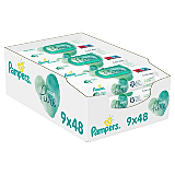 Servetele umede Pampers Aqua Pure, XXL Box, 9 pachete x 48buc