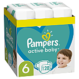 Scutece Pampers Active Baby XXL Box, Marimea 6,13 -18 kg, 128 buc