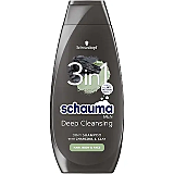 Sampon 3 in 1 par-corp-fata Schwarzkopf Schauma Men Charcoal + Clay 400 ml
