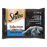 Hrana umeda Sheba Selection pentru pisici adulte selectie de peste in sos 4 x 85 g