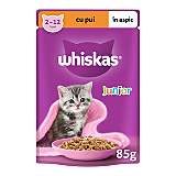 Hrana umeda pentru pisici Whiskas Junior, pui in aspic, 85 g