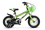 Bicicleta copii 2-4 ani Rich Baby R1207A, 12", C-Brake, Roti Ajutatoare cu LED, Verde/Negru