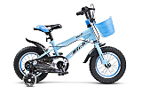 Bicicleta copii 2-4 ani Rich Baby R1207A, 12", C-Brake, Roti Ajutatoare cu LED, Albastru/Negru
