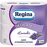 Hartie igienica, Regina Delicate Lavender, 3 straturi, 4 role