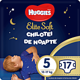 Scutece-chilotel de noapte Huggies Elite Soft Pants (nr 5), 17 buc, 12-17 kg