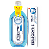 Pachet:pasta de dinti Sensodyne Repair and Protect 75ml + apa de gura Cool Mint 500ml Gratis