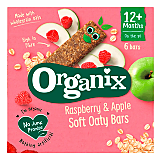 Batoane Bio Organix din ovaz integral cu mere si zmeura, + 12 luni, 6 batoane x 23 g