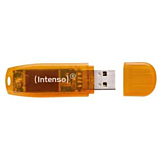 Memorie USB 2.0 Intenso Rainbow Line, 64GB, Portocaliu