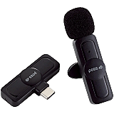 Microfon cu lavaliera Poss MIC02, Wireless, Negru