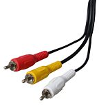 Cablu Poss PSVID02, 3 RCA - 3 RCA, 3 m, Negru