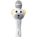 Microfon karaoke Lenco BMC-060WH, Bluetooth, Difuzor, MicroSD, Baterie, Efecte voce, Lumini, Alb