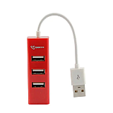 Hub USB Sbox H-204R, 4 porturi, USB 2.0, Rosu