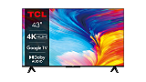 Televizor TCL LED 43P635, 108 cm, Smart Google TV, 4K Ultra HD, Clasa F, Negru