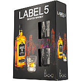 Whisky Label 5, 40% alc., 0.7l + 2 pahare