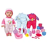 Set papusa bebelus cu haine si accesorii Aimantine, 30 cm, Multicolor