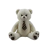 Urs de plus cu cravata Max & Sax, 65 cm, Crem