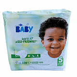 Scutece ecologice Carrefour Baby pentru bebelusi, Marimea 5 Junior, 11-25 kg,  24 buc