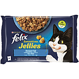 Hrana umeda pentru pisici, Felix Sensations cu peste , in aspic, 4x85g
