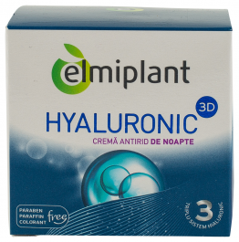 Cremă antirid de noapte hyaluronic 3d 50 ml elmiplant