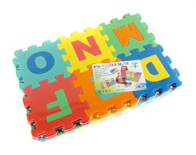 Set Covoras Tip Puzzle Pentru Copii 36 Piese Din Spuma Moale Multicolor Cu Litere Si Cifre Carrefour Romania