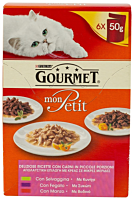 Mix hrana pisici cu vita si vanat Purina Gourmet 6x50G