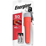 Lanterna cu magnet Energizer, 50 lumeni, 2 baterii AA, Portocaliu/Gri
