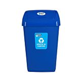 Cos de gunoi pentru reciclarea selectiva Heinner, capac batant, 25 L, Albastru