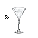 Set 6 pahare martini America 20's Bormioli, sticla, 245 ml