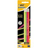 Set creioane grafit Evolution FLUO cu radiera BIC, 4 buc