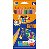 Creioane colorate Evolution Stripes BIC, 12 bucati
