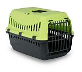 Cusca de transport pentru caini/pisici GIPSY L Zooup, plastic, 58x38x38 cm, Negru/Verde