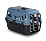 Cusca de transport pentru caini/pisici GIPSY L Zooup, plastic, 58x38x38 cm, Albastru/Negru