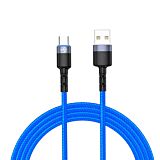 Cablu date Tellur TLL155344, USB/Type-C, lumina LED, 3A, 1.2 m, Albastru