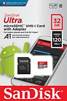 Card memorie SanDisk Ultra, MicroSDHC, 32 GB, 120 MB/s + Adaptor