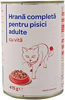 Hrana pisici adulte cu vita Carrefour 415 g