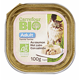 Pate pentru pisica cu somon Carrefour Bio 100g
