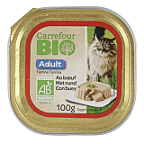 Pate cu vita pentru pisica Carrefour Bio 100g
