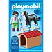 Jucarie Playmobil, Fetita cu catel si cusca, plastic, 9.3 x 14.2 x 4.5 cm, Multicolor