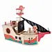 Barca pirati din lemn, 5 piese, Multicolor