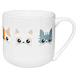 Cana Ambition Kitty, portelan, 440 ml, Alb cu decor