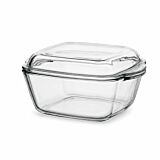 Vas Patrat Pentru Airfryer Pasabahce Sticla 1 L Transparent