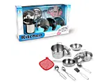 Set vesela bucatarie metalica, 11 piese, Multicolor