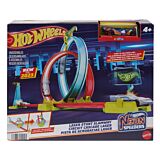 Set piste si masinuta Hot Wheels Neon Speeders Laser Stunt Slamway HPC05, Multicolor