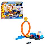 Set de joaca Hot Wheels Sectia de politie JBM71, masinuta inclusa, Multicolor
