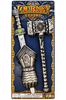 Set medieval cu ciocan si sabie, Multicolor