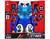 Robot transportator cu lumini, sunete si 10 mini roboti, 44 piese, Multicolor